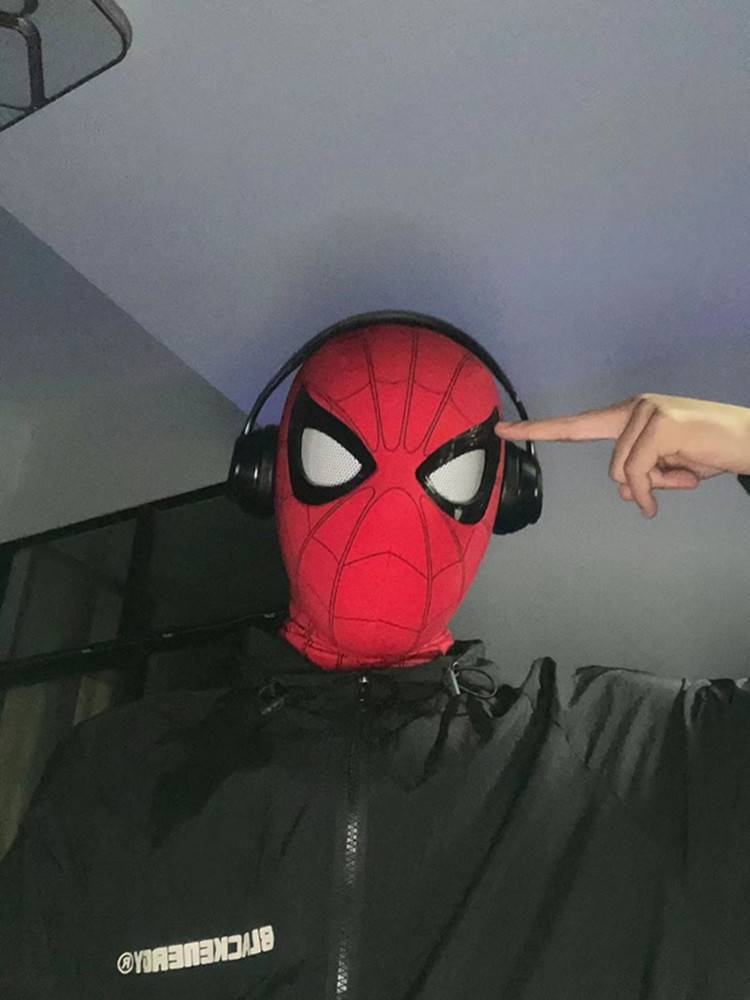 Spiderman Headgear Fully Automatic Moving Eyes Mask Hero Expedition Miles Blink Child Boy Gift