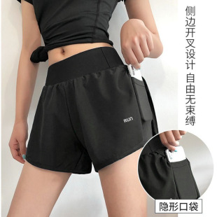 Sports Shorts Anti-light Fitness High Waist Thin Yoga Pants Quick-drying Three-point Running Summer Professional Training