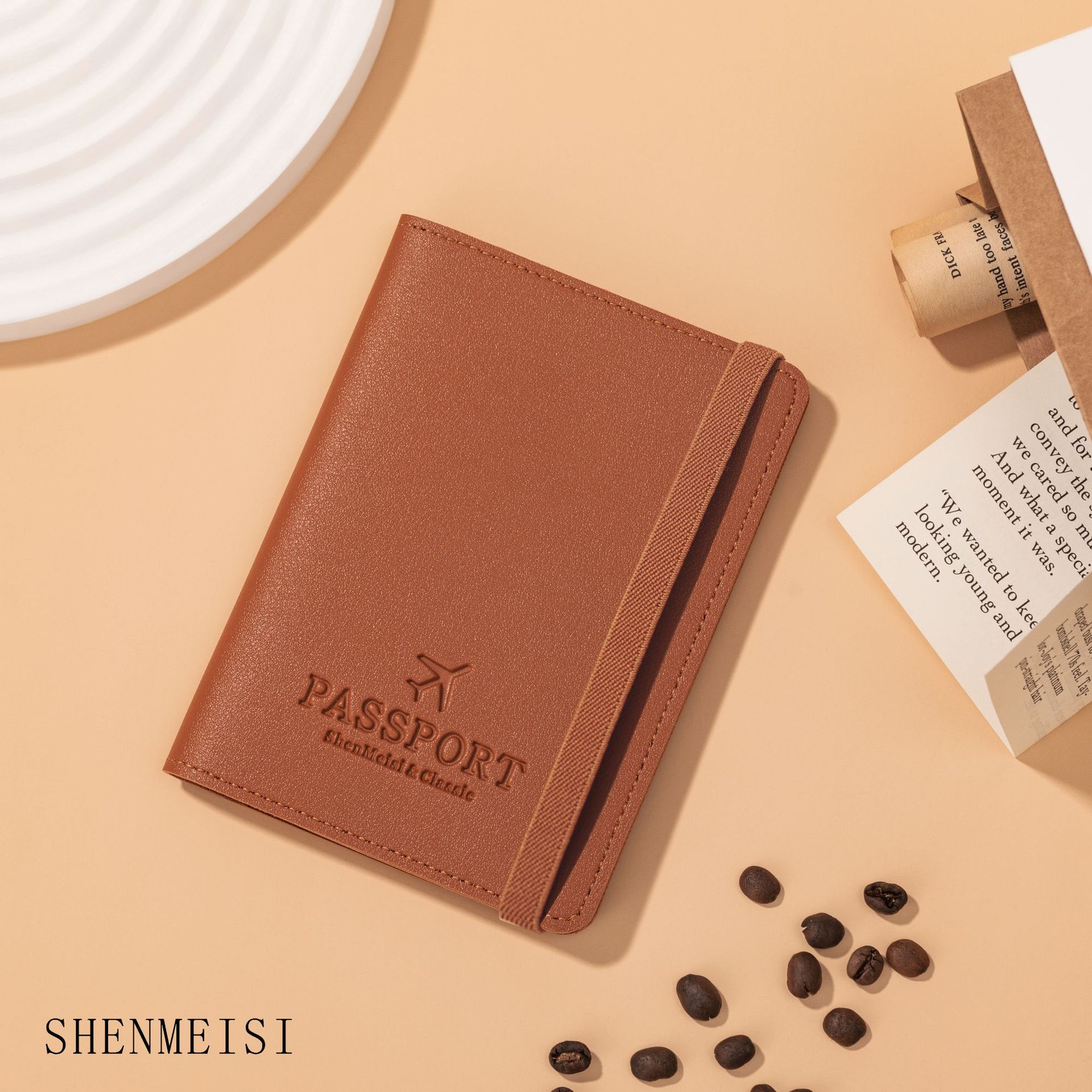 Pasaporte de color marrón claro