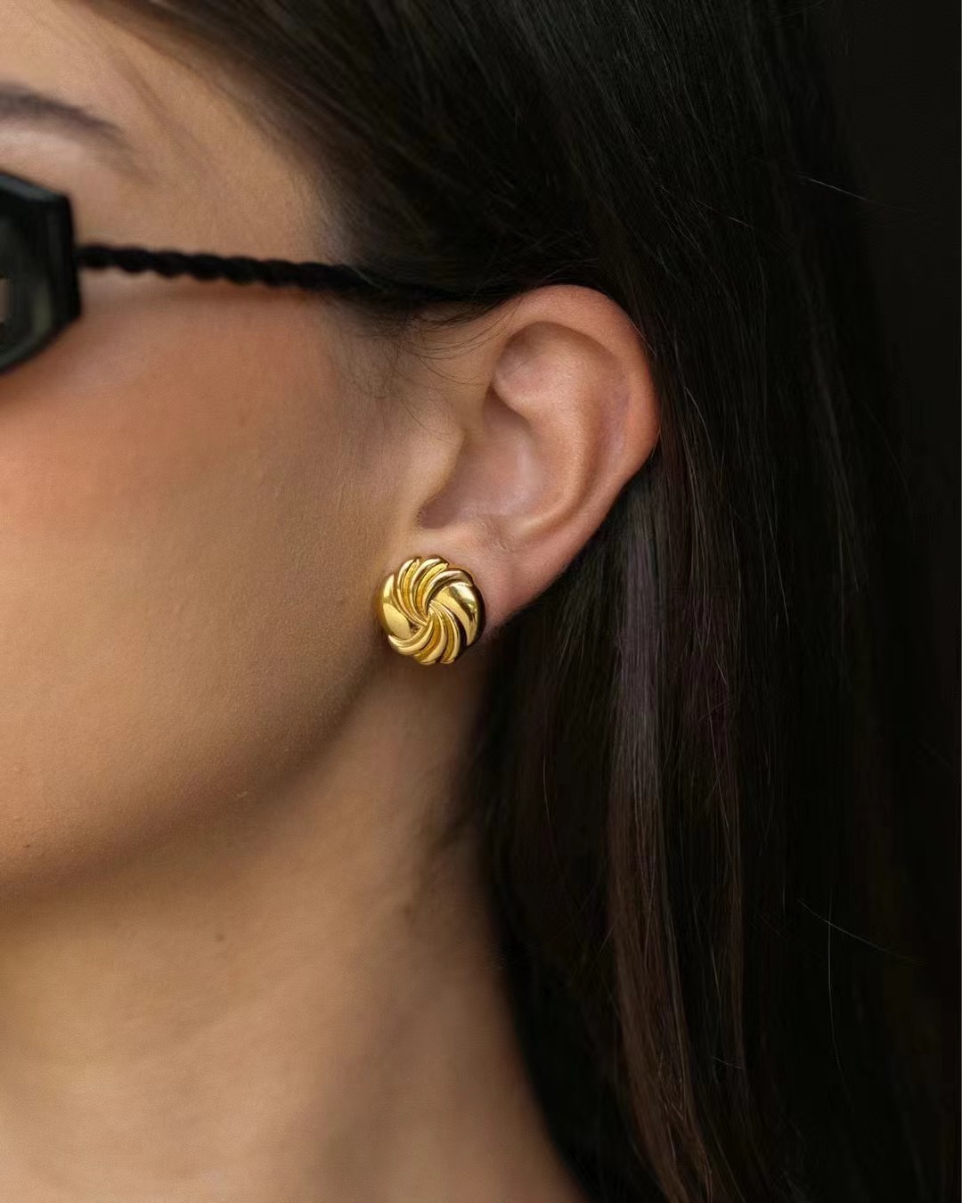 Geometric Pattern 1 Piece Simple Style Geometric Plating Titanium Steel Ear Studs