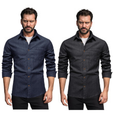 Aliexpress quality denim shirt jacket欧洲男品质牛仔衬衣外套