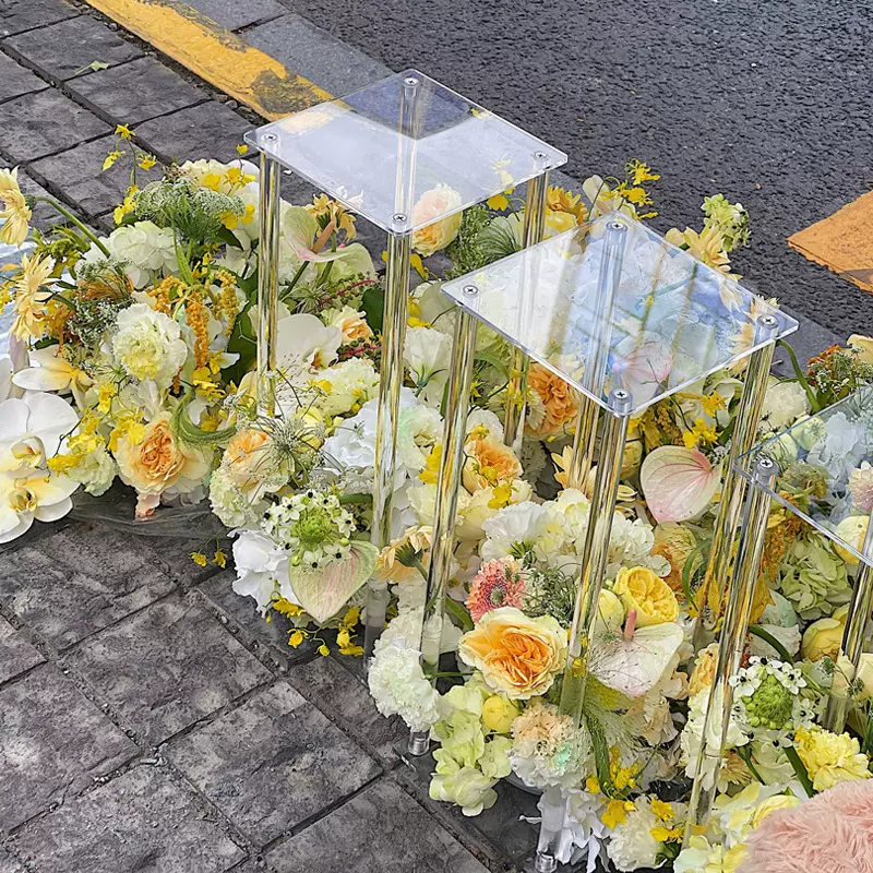 透明亚克力婚礼花架水晶引花架婚庆桌摆花装饰架家居用品装饰布置