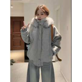 巨好看棉服女款2025新款冬季夹棉毛呢外套女装冬加厚韩系棉衣棉袄