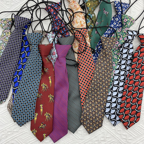 Homemade small tie ins short cartoon floral print retro chiffon cute personality free tie jk female tie factory