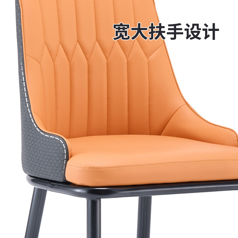 Fábrica directa de comercio exterior sillas de lujo ligeras de alta gama taburetes de cuero domésticos sillas de comedor de hotel modernas y simples