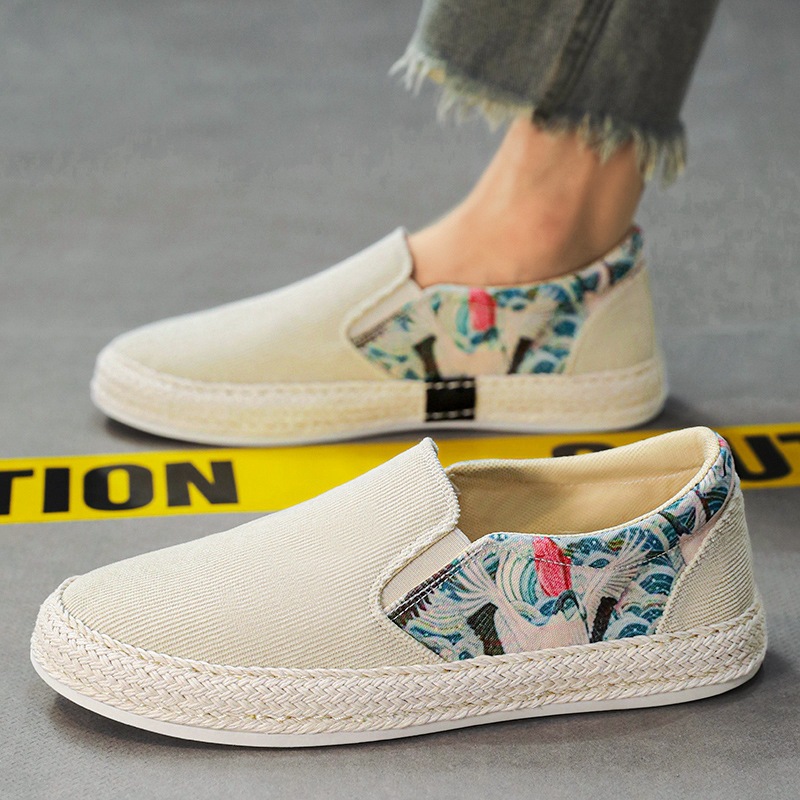 Zapatillas de deporte zapatos de tela para hombre primavera y verano 2025 nuevos zapatos para hombre tendencia casual de un pie zapatos de guisantes perezosos para hombre