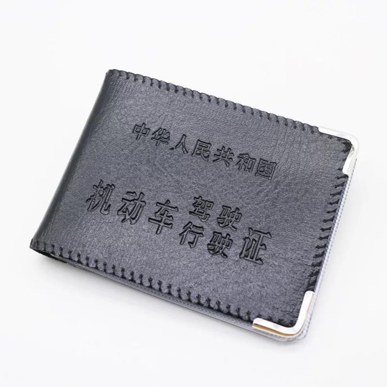 汽车车缝线黑色便携式夹层蜘蛛侠纯色敞口横款方型短款钱包|ms