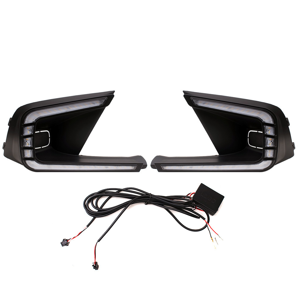 Aplicable a 21 nuevas luces de niebla Honda Civic de décima generación tricolor tres funciones de modificación de luces diurnas LED