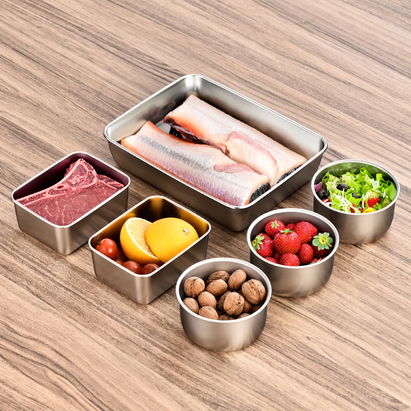 Caja de almuerzo de grado alimenticio de acero inoxidable 304 caja sellada con caja de almuerzo de arroz caja de almuerzo de fruta especial para refrigerador