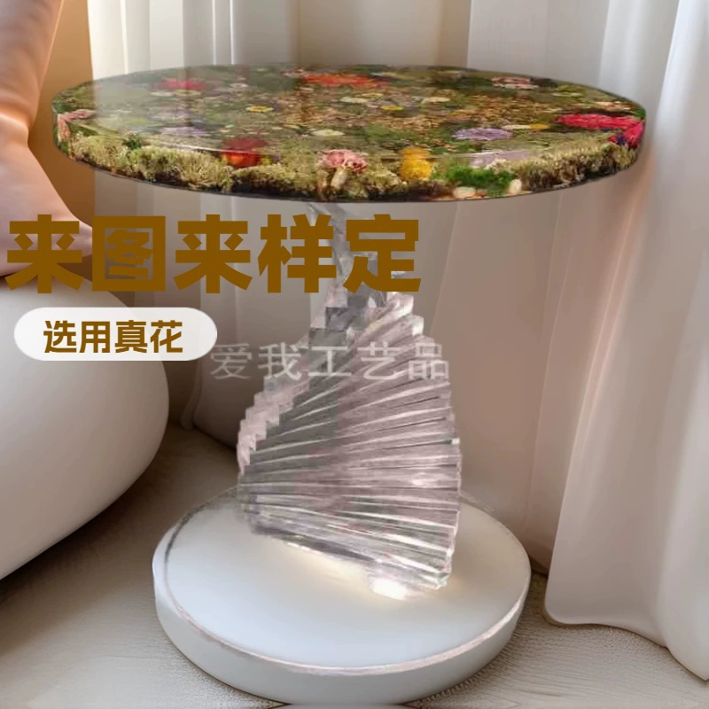 Журнальный столик с настоящими цветами, ландшафтное искусство, журнальный столик из смолы, прозрачный журнальный столик с настоящими цветами, стильный журнальный столик, итальянский журнальный столик, источник