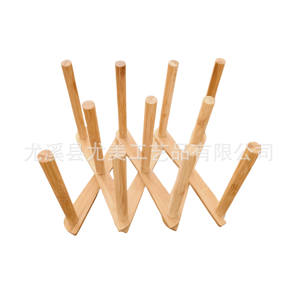 Cocina plato drenaje estante bambú plato estante