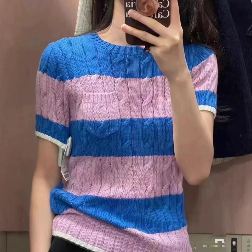 Rl раф вышитый маленький пони с коротким тонким тонким полосом