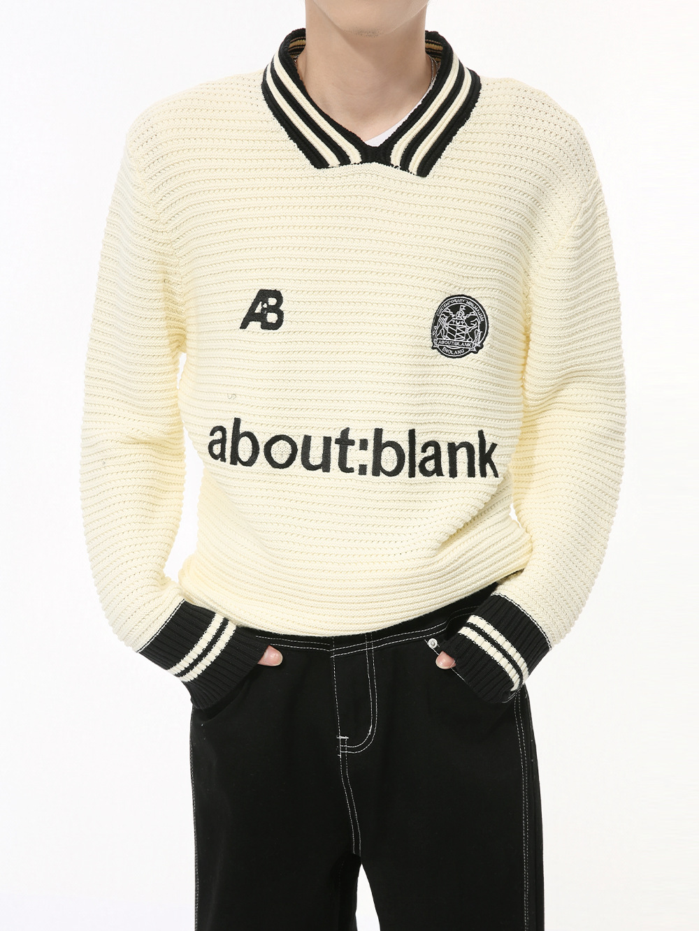 MTLCLOTHES Hombres| Nuevo otoño letras americanas bordadas retro color contrastante rayas camiseta de punto deportiva