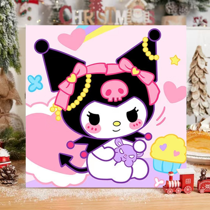 サンリオデジタル油絵 diy 手描きカラーリングクロミメロディー漫画かわいい装飾画メーカー卸売|undefined