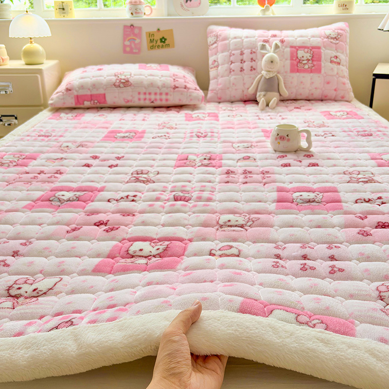 Milk velvet mattress cover, 180g thickened and warm, suitable for home use, student dormitories, single beds, and as a mattress protector