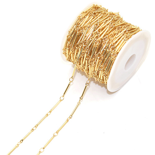 High-quality color-preserving copper-plated 14K real gold chain stick thin chain tassel necklace bracelet handmade DIY jewelry accessories