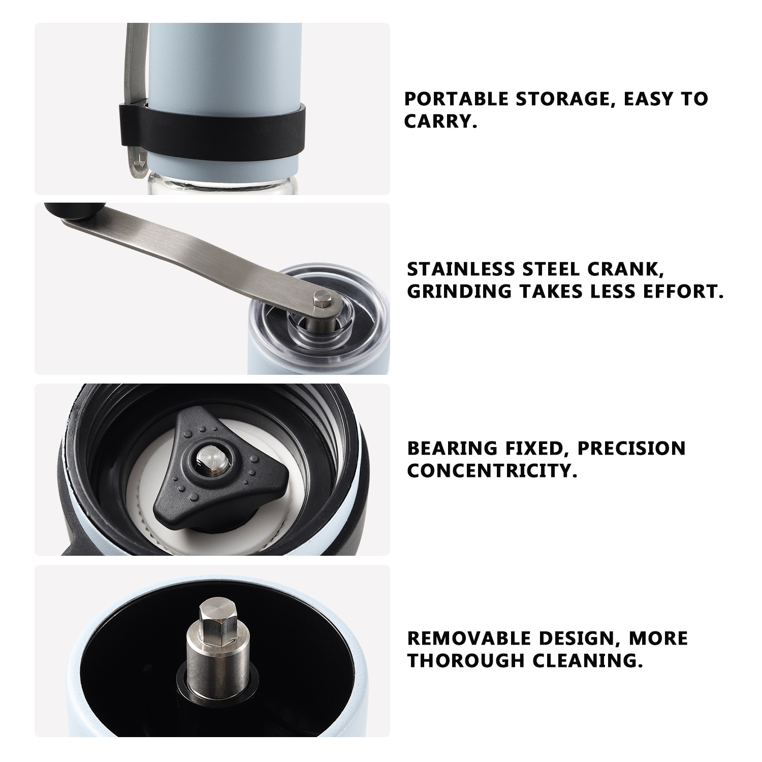 New Hand-Cranked Coffee Bean Grinder Hand Grinder Coffee Machine Hand Press Grinder Coffee Grinder Outdoor Ceramic E18