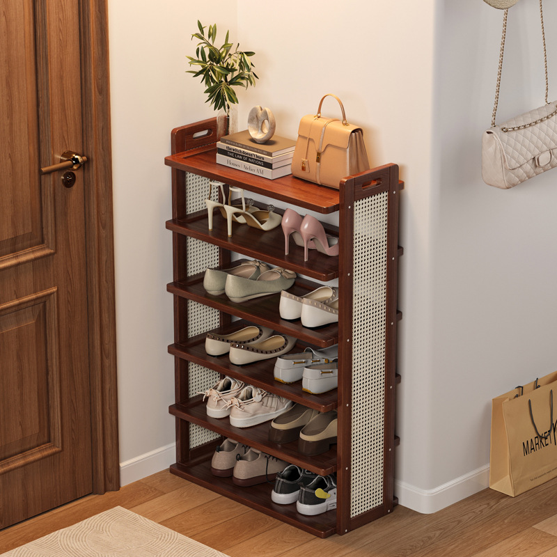 Estante para zapatos simple, lujo ligero, habitación de alquiler de puerta de hogar de varios pisos, dormitorio, espacio para zapatos pequeño, muebles, buen estante de almacenamiento