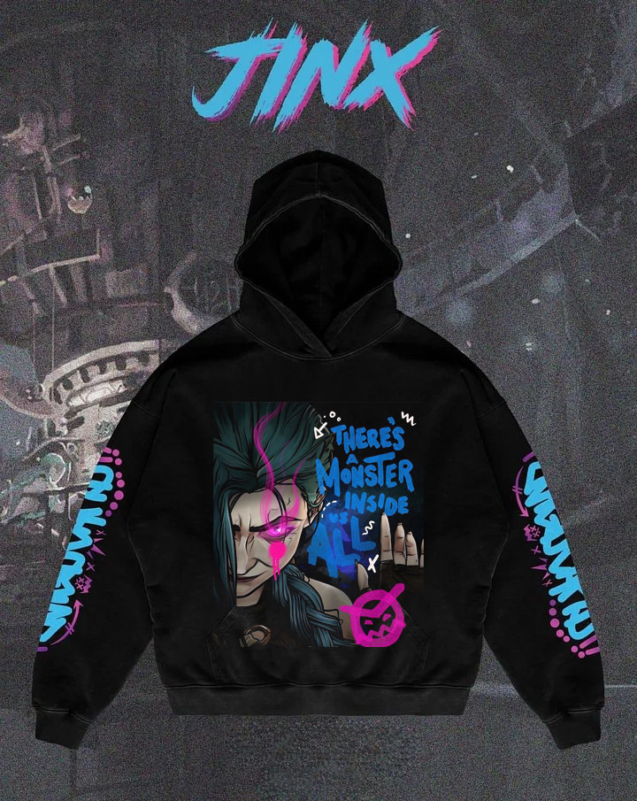 Liga Popular Arcane Jinx Graphic Hoodies All Anime Charact
