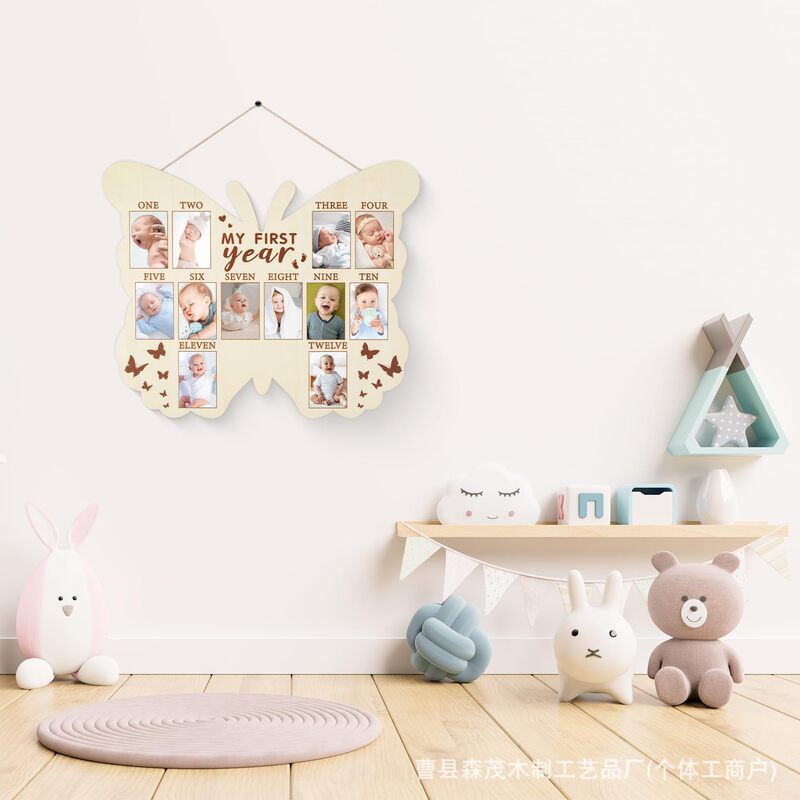 Creative Butterfly Shape Wooden Photo Frame First Year Milestone Commemorative Photo Frame Wooden 12 Months Newborn Photo Frame Creative Butterfly Shape Wooden Photo Frame First Year Milestone Commemorative Photo Frame Wooden 12 Months Newborn Photo Frame