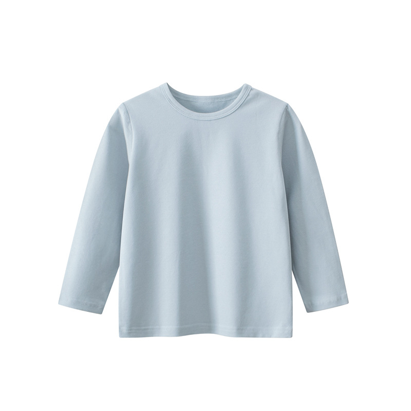 27 niños de primavera y otoño ropa para niños camisa de fondo para niños de estilo coreano color sólido Bebé Ropa para niños Camiseta de manga larga entrega de una pieza