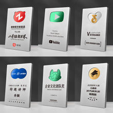 2025新款高档铜牌创意奖杯金属奖牌定制定做牌匾荣誉授权牌证书