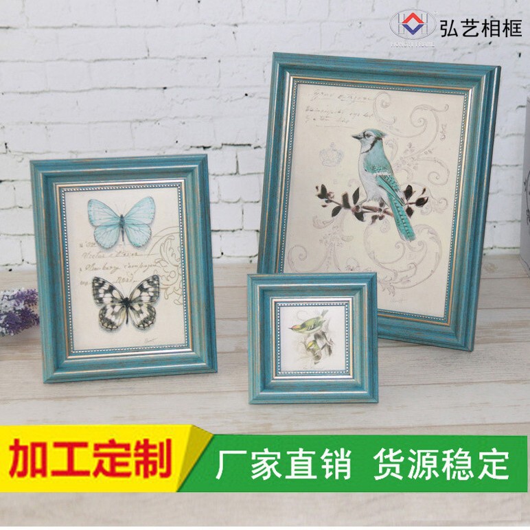 Custom-made blue retro creative stage photo frame Nordic European and American style 7 inch 10 inch 12 inch picture frame photo frame