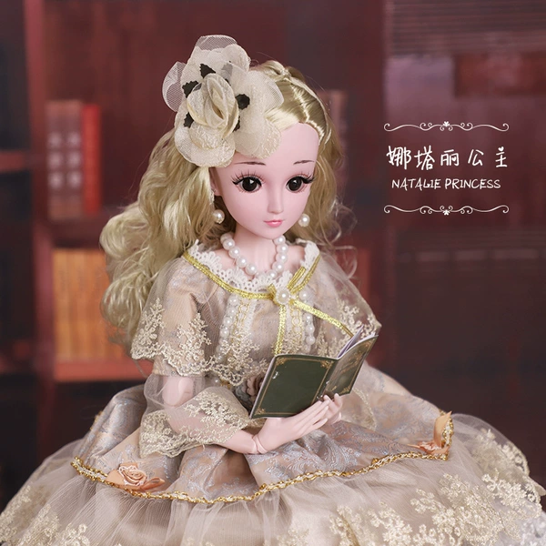 [Upgrade blinking] Princess Natali+60 cm 8 pieces of clothes+gifts 1+ gift box hardcover