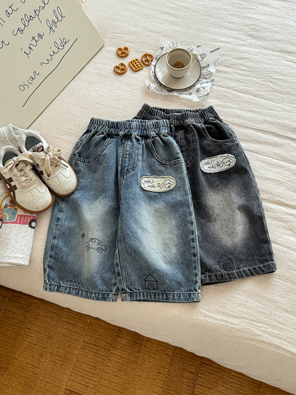 男の子用デニムパンツ 2025年秋物 幼児用ゆったりパンツ 外出着 春秋用カジュアルパンツ A級|undefined