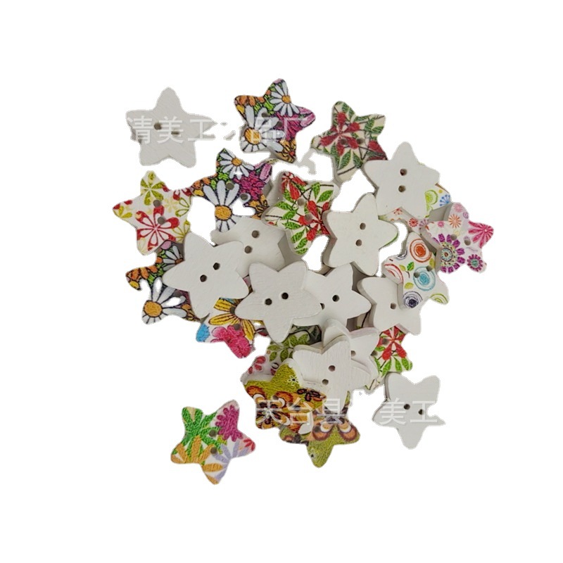 1,75 cm flores y plantas de fondo blanco estrella de cinco puntas flores y plantas pintadas de fondo blanco mezcla estrella de cinco puntas 100 por paquete