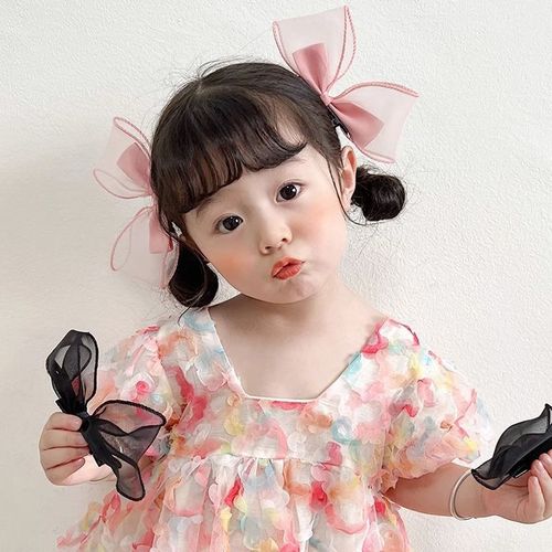 Mesh butterfly bow side clip children's Korean-style princess girl baby hair clip head accessory cute hair pin clip hair accessory