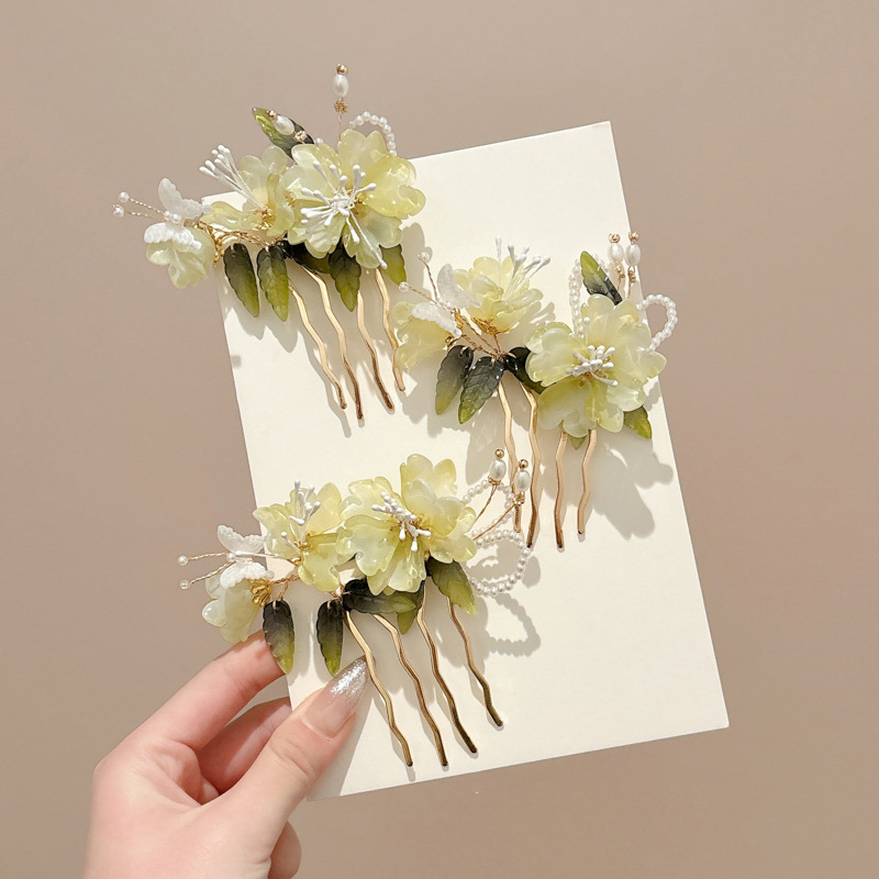 Nueva horquilla de pelo de disco de flores chinas para mujer 2025 nuevo estilo antiguo de alta gama peine de inserción de mariposa horquilla horquilla en forma de U horquilla