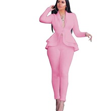 O 45181 Layered Peplum Professional Suit ��Ҷ��ְҵ��װ