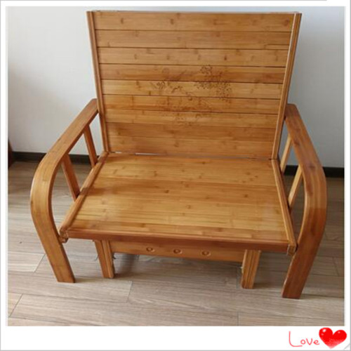 Bamboo sofa bed solid wood double bed recliner bed mat bamboo folding bed lunch break bed sheet single
