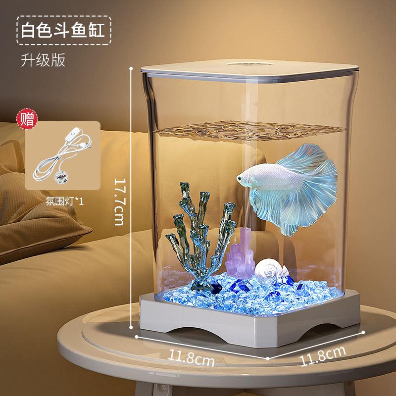 Taco de pescado sala de estar doméstica pequeña y mediana mesa doméstica pequeña jaula de peces dorados de lujo acuario ecológico ornamental de peces