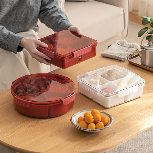 Home living room coffee table sealed compartment covered dry fruit bowl nut snack candy bowl melon seed storage box