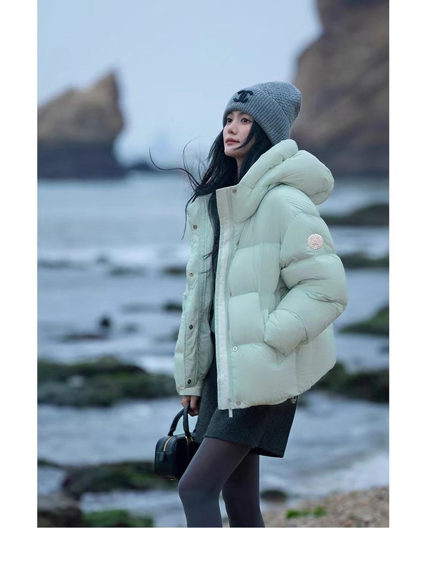 雪山系列黑色羽绒服女90国标白鸭绒新款加厚长款时尚冬季潮牌外套|undefined