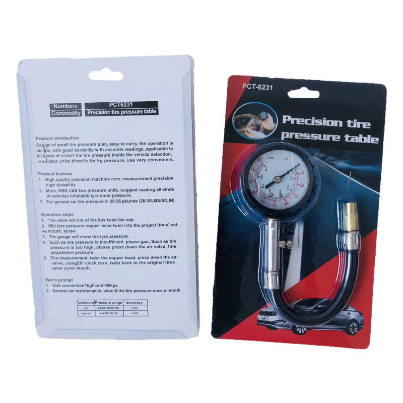 Манометр автомобильный механический в шинах манометр в шинах автомобиля с трубкой из нержавеющей стали Высокоточный манометр в шинах