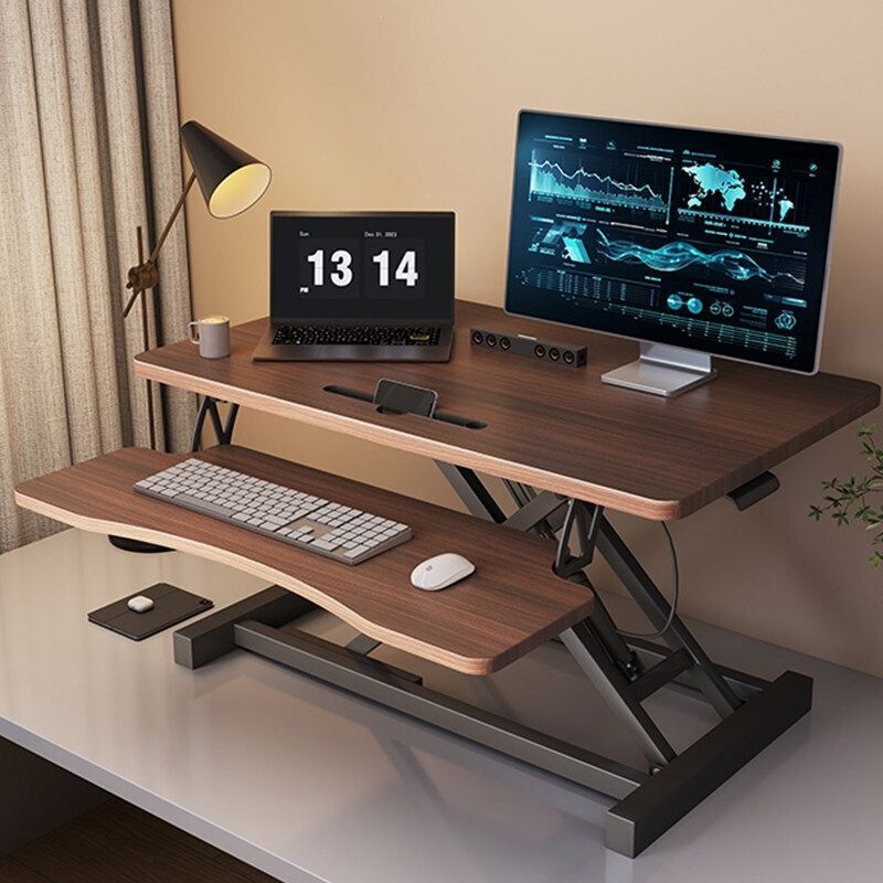 Standing Laptop Desk Stand, Adjustable Height Desktop Workstation, Computer Desk, Elevated Computer Desk