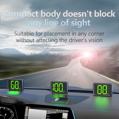 Vehicle HUD Beidou GPS Speed Display - x1-green-light-kilometer-unit