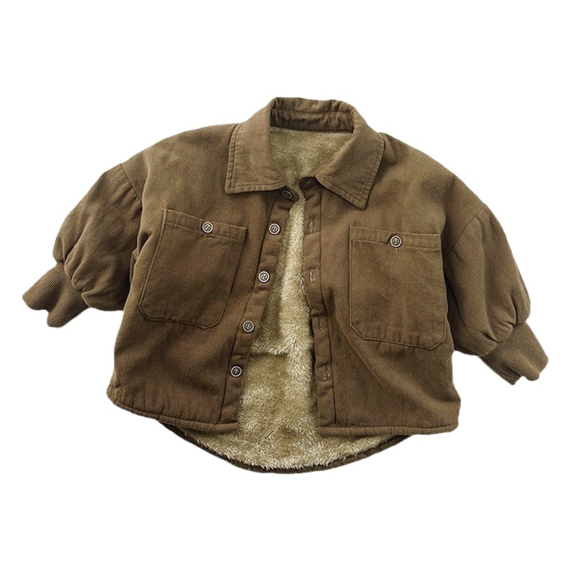 Mori retro chaqueta de un solo pecho para niños Otoño e Invierno ropa infantil moda