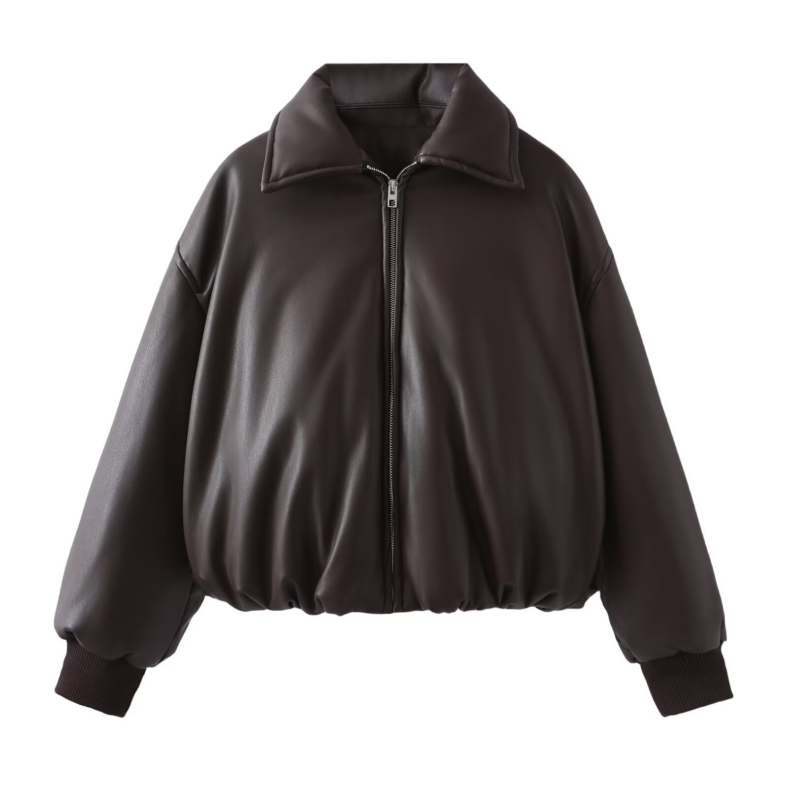 Dameskleding Herfst en Winter Nieuwe Internet Celebrity Proteïne Leer Dikke Warme Korte Leren Katoenen Jas_voghion.com