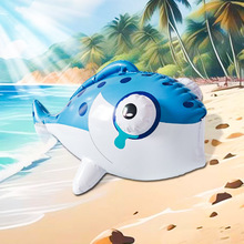 厂家跨境环保加厚pvc充气小傻鱼儿童戏水冲气大头呆呆鱼玩具