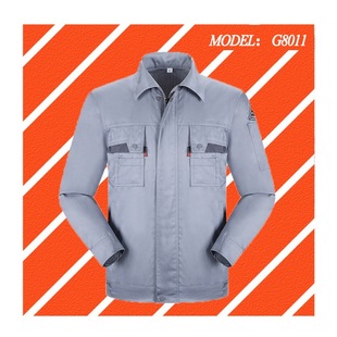 Three-color anti-static work clothes engineering clothes Spring and Autumn long sleeve work site factory auto repair labor protection clothing G8011