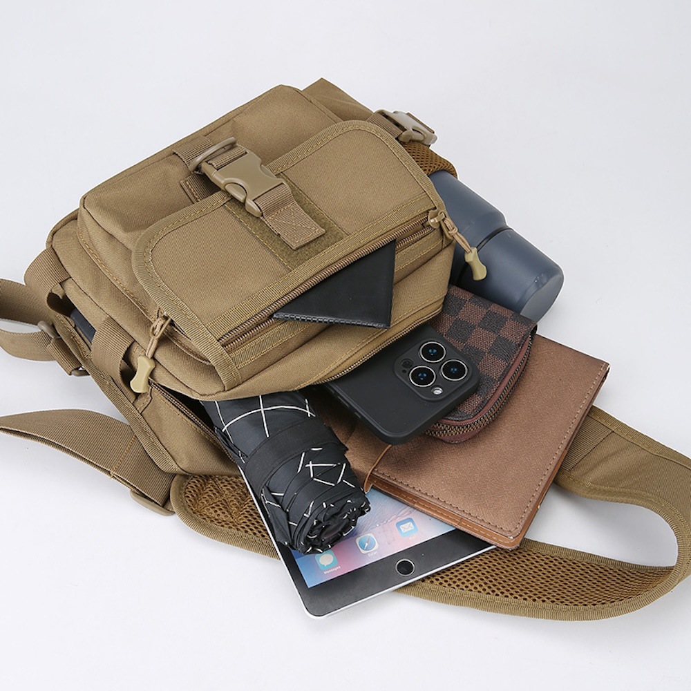 Chest Bag Men's Outdoor Sports Luya Bag Cross-border New Large Capacity Oxford Cloth Multifunctional Chest Bag Tactical Crossbody Bag