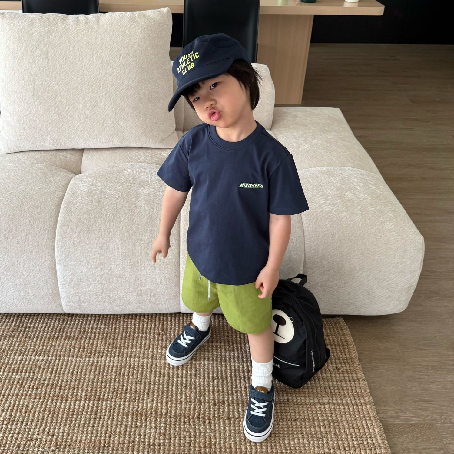 Children's Summer Cartoon Printed Cotton Short-Sleeved Loose Versatile Shirt Korean Style Boys Half-Sleeved Kindergarten Top