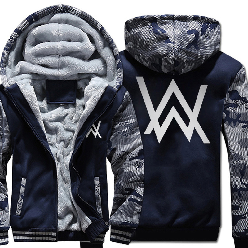 European Size Ebay Aliexpress Fleece-Lined Thickened Men's Zip-Up Cardigan Cotton Jacket Foreign Trade Hooded Sweatshirt Sports Coat