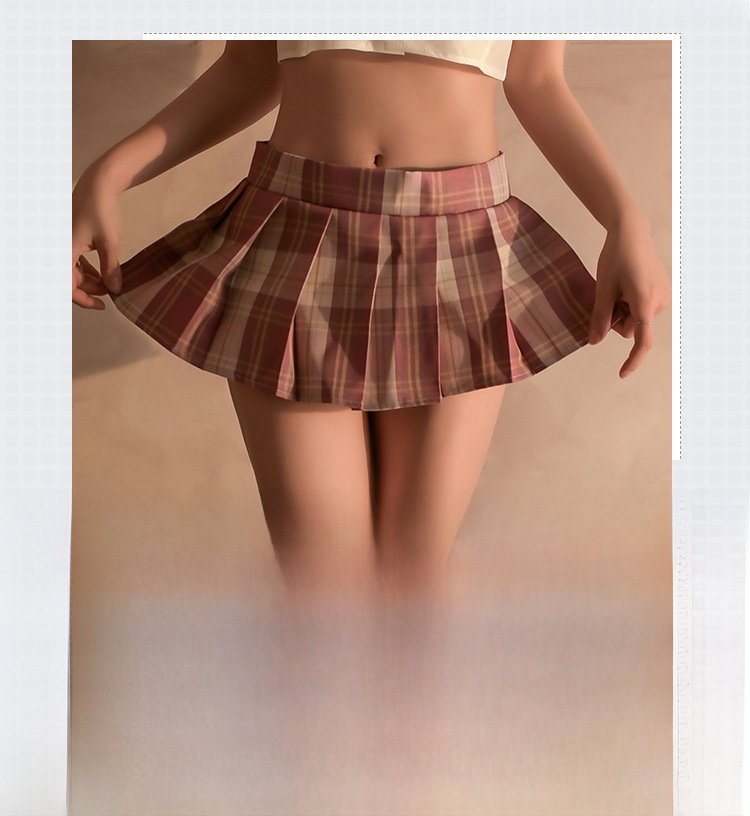 Yiyue Sexy Unterwäsche Studentenkleid Sexy jk Uniform Versuchung Heißer Faltenrock Rollenspiel-Set 8199_voghion.com