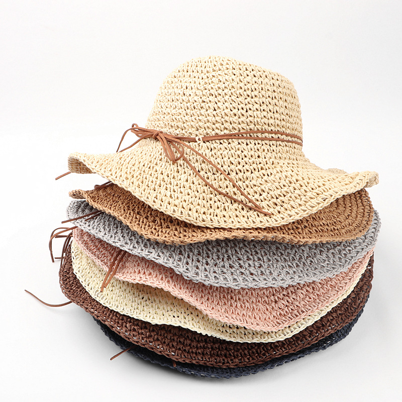 Women's Casual Beach Solid Color Big Eaves Sun Hat display picture 9