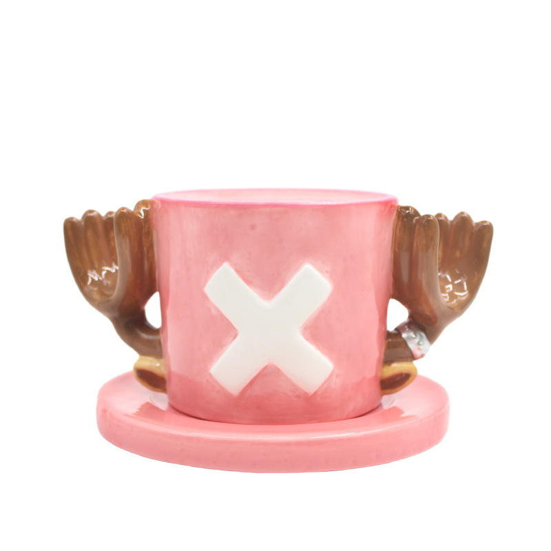 Uno de los piratas perímetro luffy sombrero taza coleccionista ASL sombrero dibujos animados taza de cerámica doméstica decoración de escritorio creativa
